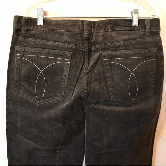 Calvin Klein Jeans Brown Stretch Corduroy Flare Leg Casual Pants Size 13 - Picture 9 of 14